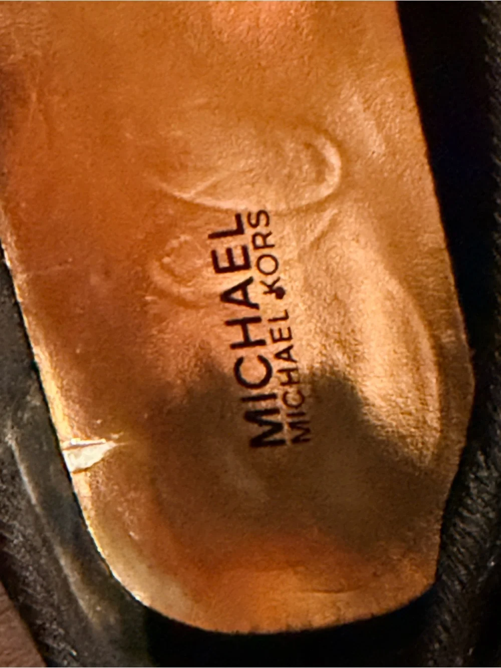 Michael Kors Black Quilted Ballet Flats with Gold Toe Caps